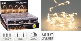 LED girlianda, 198 mažų lempučių, šiltai baltos sp., ilgis 3 m