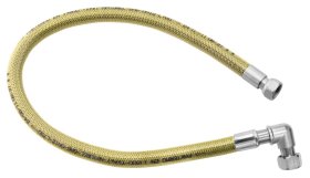 Dujų žarnelė FERRO, 1/2", 0,5 m, su plieniniu tinkleliu, kampinė, vidus/vidus, WGK0500
