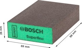 Stačiakampė šlifavimo kempinė BOSCH S471 Standard, 69 x 97 x 26 mm, itin smulki