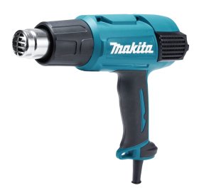 Elektrinė orpūtė MAKITA HG6031VK, galia 1800 W, temperatūros ribos 50 - 600 °C, oro srautas 250 / 500 l/min, 4 priedai