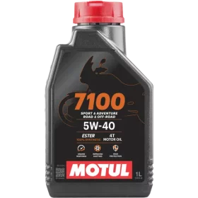 Variklių alyva MOTUL 7100 5W40 4T, moto technikai, keturtakčių variklių, sintetinė, benzininiams varikliams, 1L, (104086)
