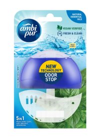 Tualeto gaiviklis AMBIPUR gėlas vanduo ir mėta, pakabinamas 55 ml.