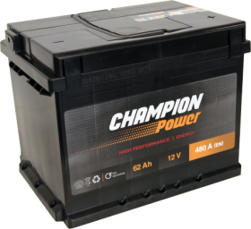 Akumuliatorius CHAMPION POWER 12 V, 62 Ah, 480 A, EN