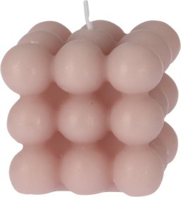 Žvakė, kvadratas iš burbuliukų, rožinės sp., 6 x 6 x 5,5 cm