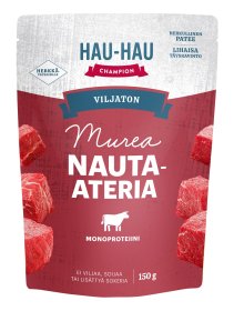 Konservuotas šunų ėdalas HAU-HAU CHAMPION, su jautiena, 150g