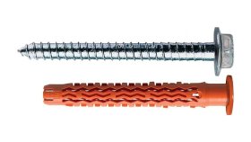 Nailoninis kaištis MUNGO, MQLK-STB Quattro 10 x 80 mm, su praplatintu kakleliu ir įsukamu sraigtu, 50 vnt.