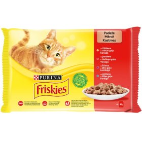 Konservuotas kačių ėdalas FRISKIES, mėsos su padažu skonio, 4x85g