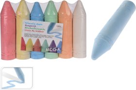 Spalvotos kreidelės, 19x4,5cm, storos, 6 vnt