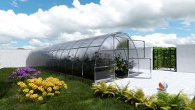 Šiltnamis KLASIKA Easy, 30 m2, 4 mm polikarbonatinė danga, 3 x 10 m, arkos formos