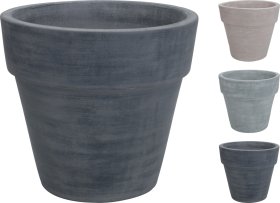 Lauko vazonas, pilkos sp., 31 x 31 x 27,5 cm.