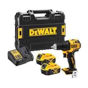 Akumuliatorinis bešepetėlinis gręžtuvas DEWALT DCD708P2T-QW, maks. sukimo momentas 65 Nm, 18 V, 2 x 5,0 Ah akumuliatoriai ir kroviklis, lagamine