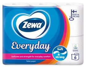 Tualetinis popierius ZEWA EVERYDAY, 3 sluoksnių, 6 ritinėliai