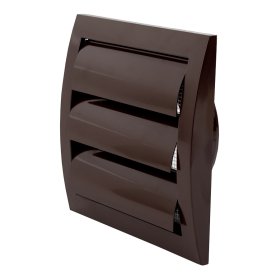 Ventiliacinės grotelės EUROPLAST ND10ZB, d100/148 x 153, plastikinės, su žaliuze, rudos spalvos