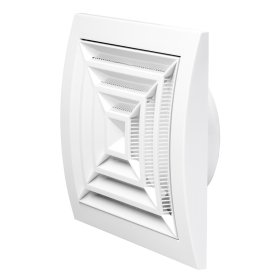 Ventiliacinės grotelės EUROPLAST ND10G, d100/148 x 153, plastikinės, kvadratinės, luboms, baltos spalvos