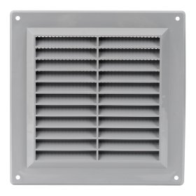 Ventiliacinės grotelės EUROPLAST VR1515P, 150 x 150, plastikinės, pilkos spalvos