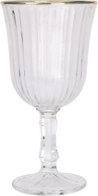 Taurė vynui, skaidri, paauksuotais kraštais, 240 ml