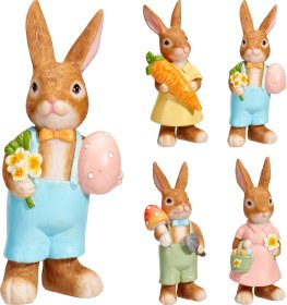 Velykinė dekoracija Triušis, 18 cm, 4 skirtingų dizainų