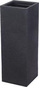 Lauko vazonas, kvadratinis, juodos sp., 30 x 30 x 80 cm.