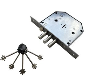 Įleidžiama spyna GOR, T-21, blizgus chromas, 5 raktai