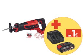 Akumuliatorinis tiesinis pjūklas EINHELL TE-AP 18/28 Li BL, Solo, eigos aukštis 28 mm, be akumuliatoriaus ir kroviklio