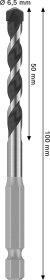 Universalus grąžtas BOSCH PRO, šešiakampiu kotu, 6,5 x 50 x 100 mm