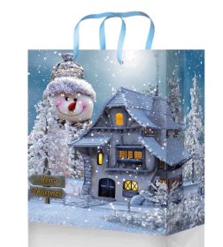 Kalėdinis dovanų maišelis Xmas HS, didelis, 32 x 26 x 10 cm