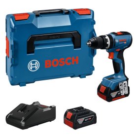 Akumuliatorinis smūg. gręžtuvas BOSCH Professional GSB 18 V-65, 18 V, komplekte 2 x 5,0 Ah akumuliatoriai ir kroviklis, lagaminas, 06019N3303