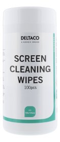 Ekrano valymo servetėlės DELTACO, skirtas visų tipų monitoriams, 100 vnt., CK1003