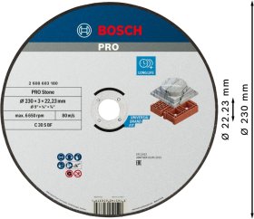 Pjovimo diskas akmeniui C 30 S BF, 230 × 22,23 × 3,0 mm
