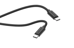 Įkrovimo laidas MUSTHAVZ, USB-C į USB-C pintas laidas, 2 m, 100W, juodos sp., MHBRCABUSBCLB