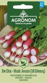 Daržovių sėklos, AGRONOM ridikėliai valgomieji DE DIX-HUIT JOURS (18), 4 g.