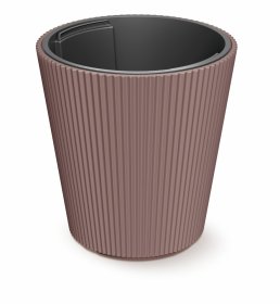 Plastikinis lauko vazonas Milly, bordo sp., 29,9 x 29,9 x 31,1 cm.