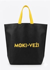 Neaustinės medžiagos maišelis MOKI VEŽI, 2 rankenos