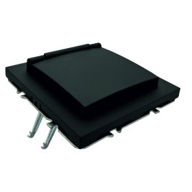 Kištukinis lizdas TOPE Bora, 1 vietos, įleidžiamas, juodos sp., su įžeminimu, IP44, 16 A, 250 V, 500900038
