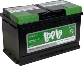 Akumuliatorius TOPLA AGM STOP & GO 12 V, 80 Ah, 800 A, EN800A
