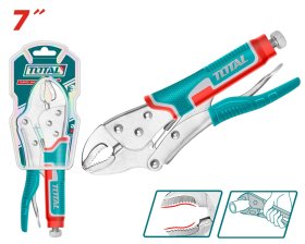 Užspaudimo replės TOTAL, lenktos, 180 mm (7"), THT190703