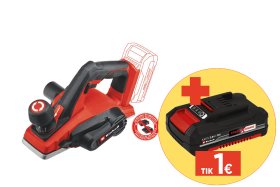 Akumuliatorinis oblius EINHELL TE-PL 18/82 Li Solo, 18 V, Li-ion, be akumuliatoriaus, obliavimo plotis 82 mm., obliavimo gylis 2 mm, svoris 2,44kg