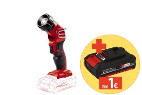 Akumuliatorinis prožektorius EINHELL TC-CL 18 Li H-Solo, 18 V, šviesos srautas 280 lm, diapazonas 33 m, be akumuliatorių ir kroviklio