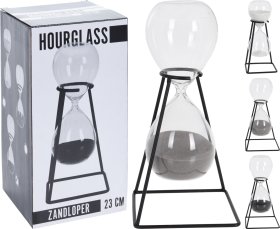 Smėlio laikrodis, stiklinis, 3 skirtingos sp., 23 cm