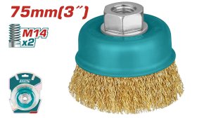 Vielinis šepetys TOTAL, diam. 75 mm, puodas, M14x2, viela 0,3 mm, TAC31031