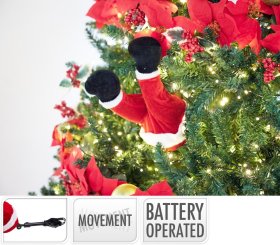 Kalėdinė dekoracija Kalėdų Senelio kojos, judančios, su segtuku 15,5 x 13 x 35 cm, 3 x AA baterijos komplekte