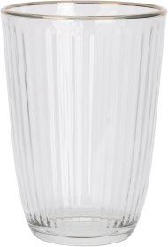 Stiklinė, skaidri, paauksuotais kraštais, 395 ml