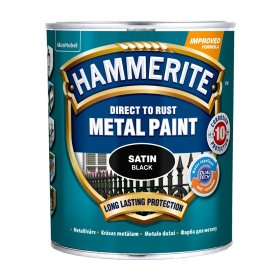 Antikoroziniai dažai HAMMERITE Satin Finish, 750 ml, juodos sp.