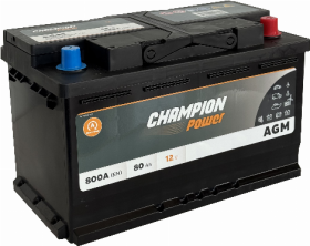 Akumuliatorius CHAMPION POWER AGM 12 V, 80 Ah, 800 A, R, EN800A