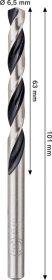 Grąžtas metalui BOSCH HSS (PointTeQ), cilindrinis kotas, 6,5 mm, 1 vnt.