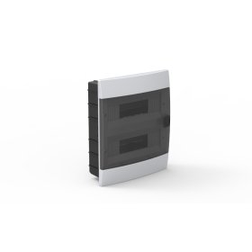 Automatinių jungiklių skydelis HOROZ, 24 modulių, IP40, su skaidriomis durelėmis, baltos sp., įleidžiamas