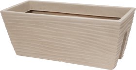 Plastikinis lauko vazonas, stačiakampio formos, smėlinės sp., 59 x 26 x 24 cm