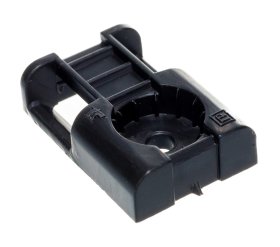 Tvirtinimo dirželio, kabelio laikiklis XIDO, sustiprintas, 29x20 mm, juodos sp., 50 vnt. tvirtinimui vinių kalimo įrankiu, TDK29X20-B