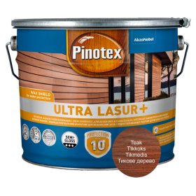 Medienos impregnantas PINOTEX Ultra OP Lasur+ tikmedis  ak 10L