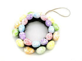 Velykinė dekoracija Vainikas, pagamintas iš kiaušinių, dvigubas